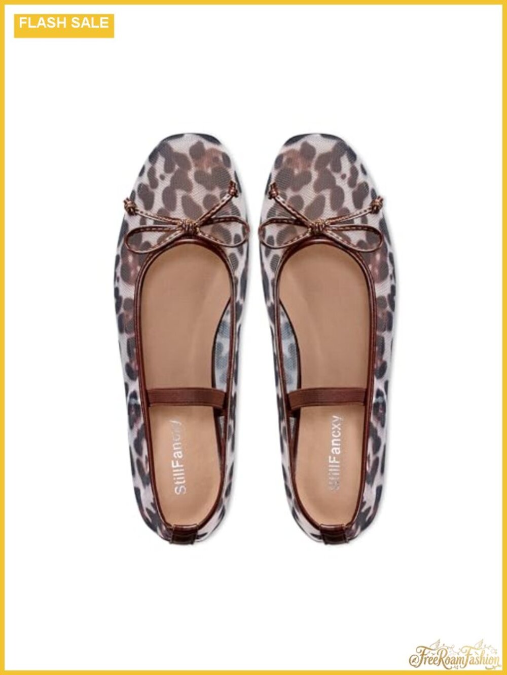 Ballet Flats with Bow Square Toe Ballerina Slip On Bowknot Women Dressy